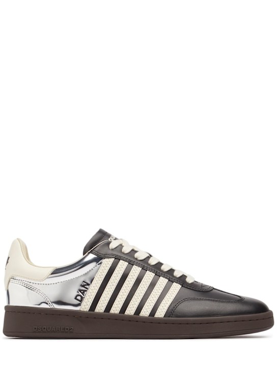 Dsquared2: Boxer leather sneakers - men_0 | Luisa Via Roma