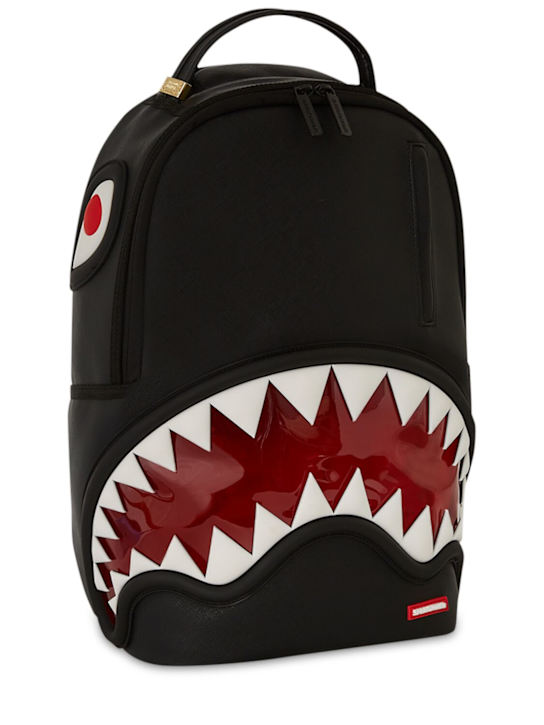 SPRAYGROUND: Printed canvas backpack - Black - kids-boys_4 | Luisa Via Roma