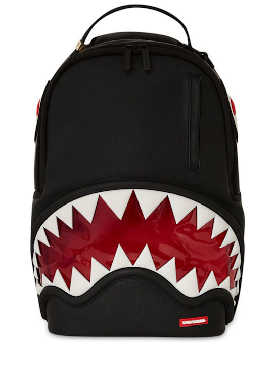 SPRAYGROUND: Printed canvas backpack - Black - kids-boys_0 | Luisa Via Roma