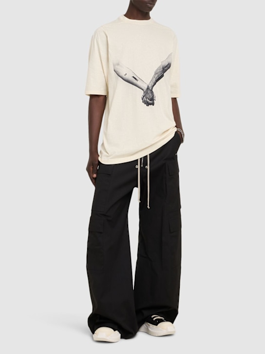 Rick Owens: Jumbo SS maxi t-shirt - Natural Black - men_1 | Luisa Via Roma