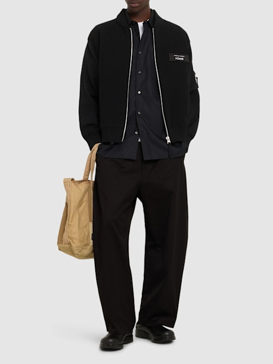 Comme des Garçons Homme: Cotton wide chino pants - men_1 | Luisa Via Roma