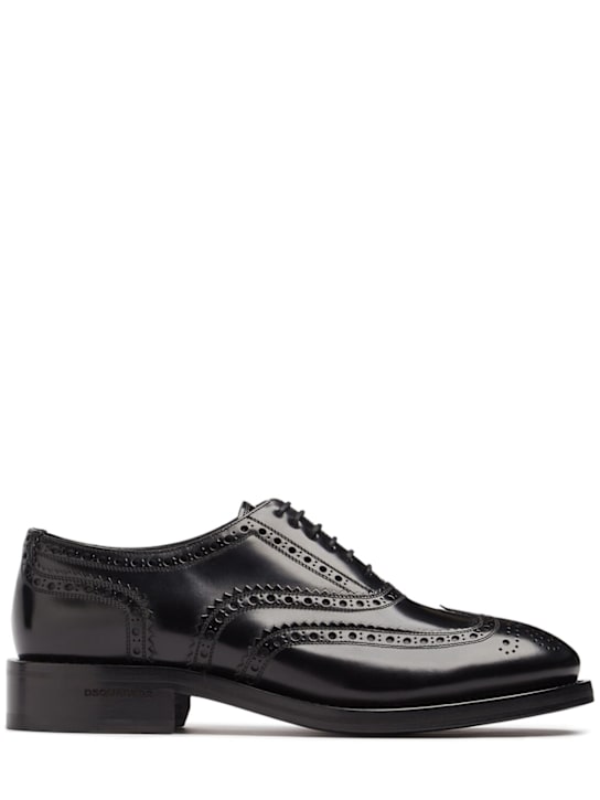 Dsquared2: Brogue leather derby shoes - men_0 | Luisa Via Roma