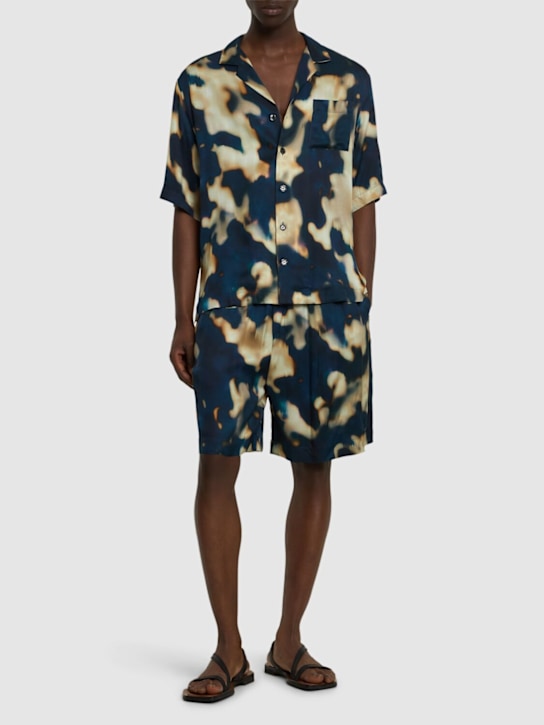 Laneus: Viscose short sleeve shirt - Multicolor - men_1 | Luisa Via Roma
