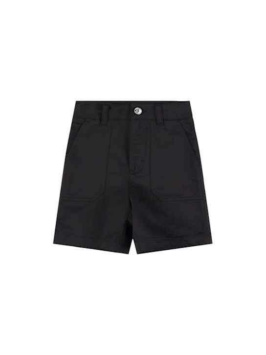 Moncler: コットン＆リネン バミューダショーツ - kids-boys_0 | Luisa Via Roma