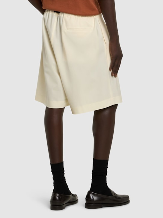 Seven Gauge: Tropical wool blend shorts - Beige - men_2 | Luisa Via Roma