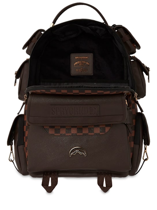 SPRAYGROUND: Printed canvas backpack - Brown - kids-boys_5 | Luisa Via Roma