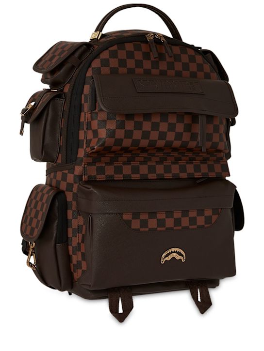 SPRAYGROUND: Printed canvas backpack - Brown - kids-boys_4 | Luisa Via Roma