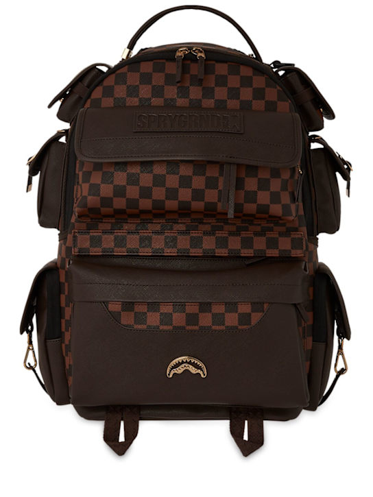 SPRAYGROUND: Printed canvas backpack - Brown - kids-boys_0 | Luisa Via Roma