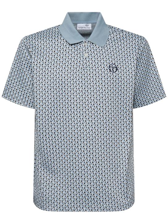 Sergio Tacchini: Paolo knit polo - Faded Denim - men_0 | Luisa Via Roma
