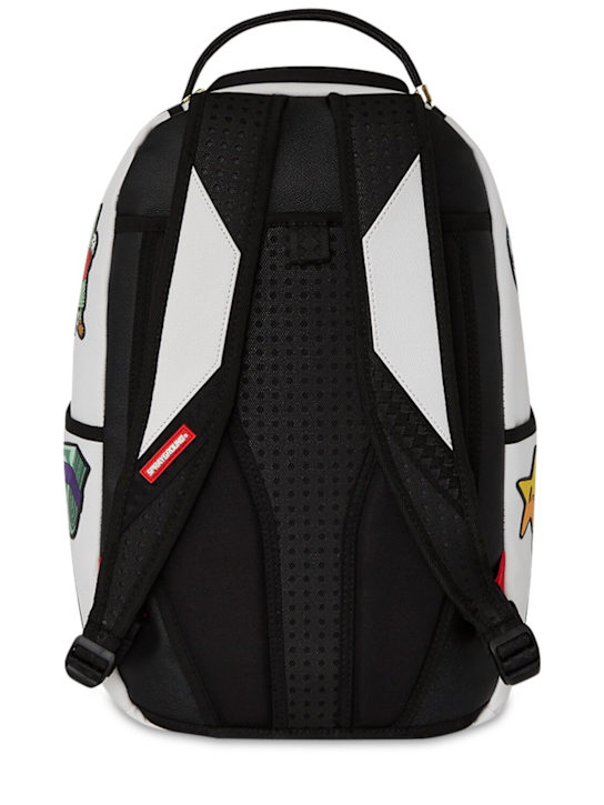 SPRAYGROUND: Printed canvas backpack - White/Brown - kids-boys_5 | Luisa Via Roma