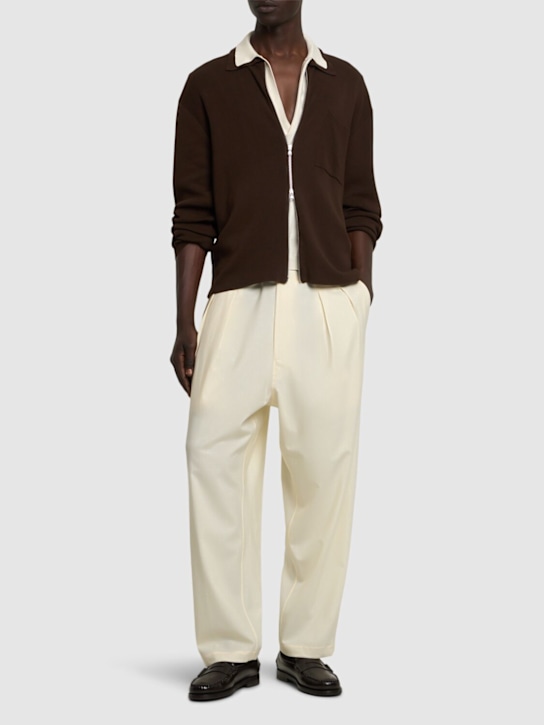 Seven Gauge: Giacca in crepe con zip - Marrone - men_1 | Luisa Via Roma