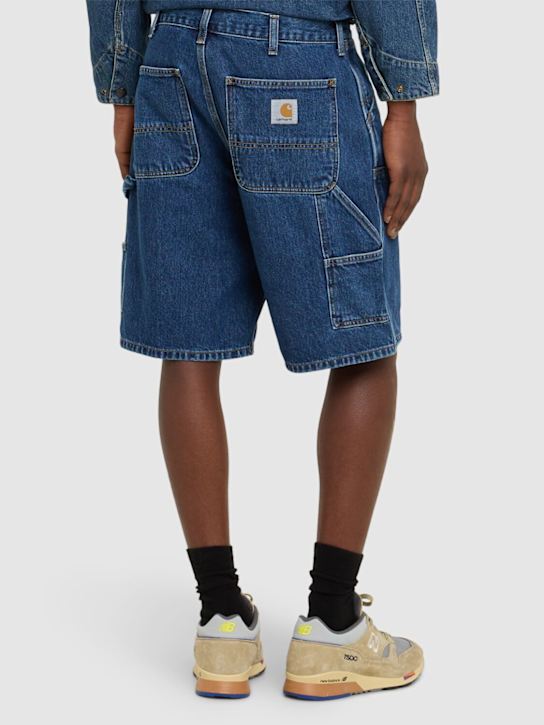 Carhartt WIP: Double Knee cotton denim shorts - Blue Stone Wash - men_2 | Luisa Via Roma