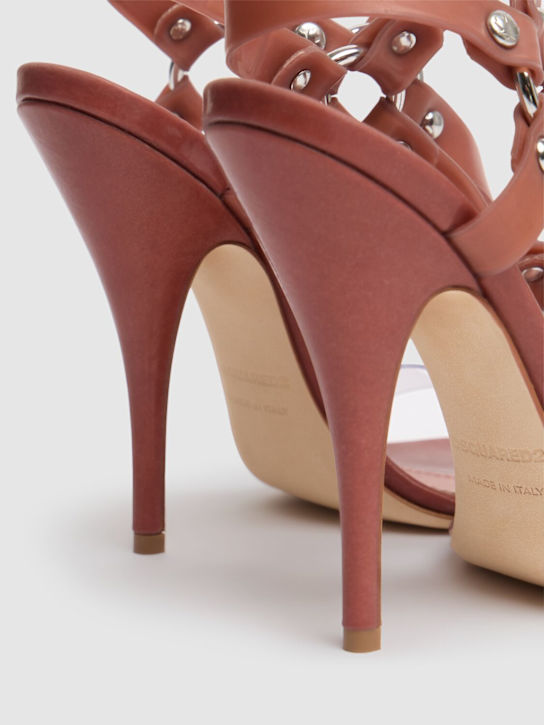 Dsquared2: 120mm Bondage latex sandals - Nude - women_3 | Luisa Via Roma