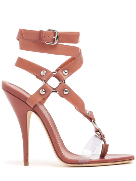 Dsquared2: 120mm Bondage latex sandals - Nude - women_0 | Luisa Via Roma