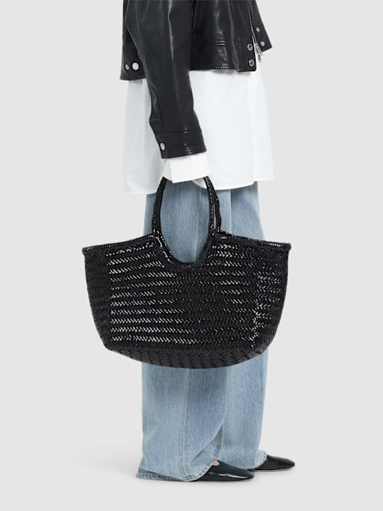 Dragon Diffusion: Big Nantucket woven leather basket bag - Black - women_1 | Luisa Via Roma