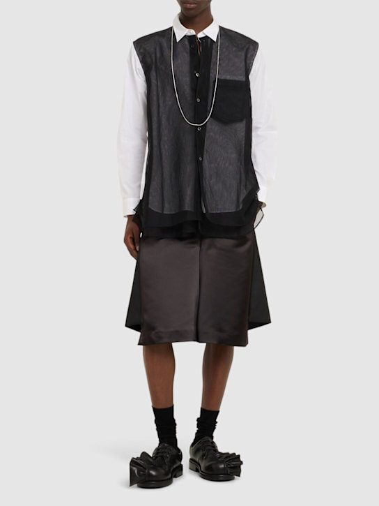 Comme des Garçons Homme Plus: Gabardine shorts - men_1 | Luisa Via Roma