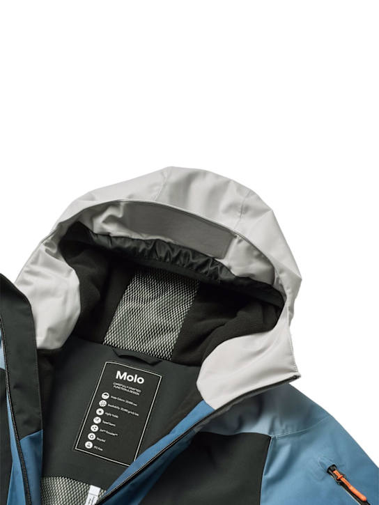 Molo: Printed recycled nylon ski jacket - ブルー - kids-girls_1 | Luisa Via Roma