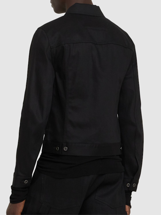 Rick Owens DRKSHDW: Denim trucker jacket - Black - men_2 | Luisa Via Roma