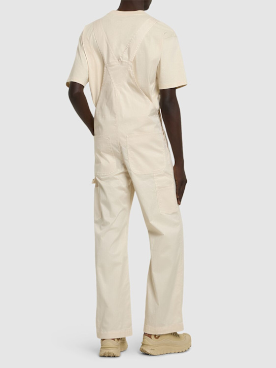 Moncler: Cotton blend gabardine overalls - White - men_2 | Luisa Via Roma