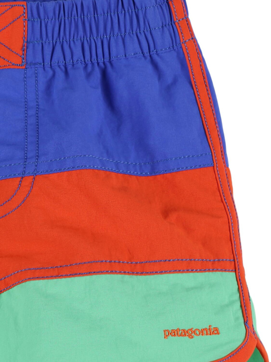 Patagonia: Striped recycled nylon swim shorts - kids-boys_1 | Luisa Via Roma