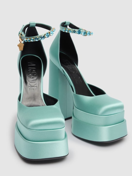 155mm Platform satin pumps - Thumbnail 2