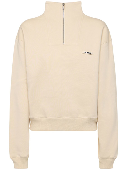 Jacquemus: Le camionneur cotton jersey sweatshirt - women_0 | Luisa Via Roma