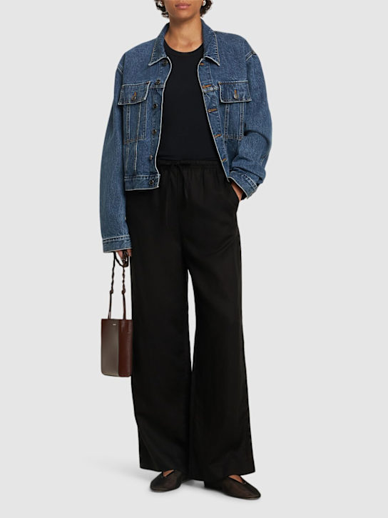 Dunst: Rayon blend banded pants - Black - women_1 | Luisa Via Roma