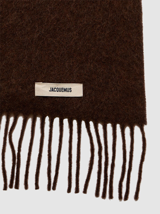 Jacquemus: Écharpe en mohair mélangé Carro - Marron - women_1 | Luisa Via Roma