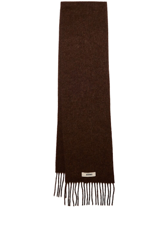 Jacquemus: Écharpe en mohair mélangé Carro - Marron - women_0 | Luisa Via Roma
