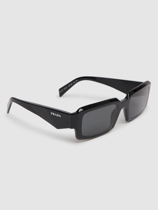 Prada: Catwalk squared acetate sunglasses - Black/Grey - men_1 | Luisa Via Roma