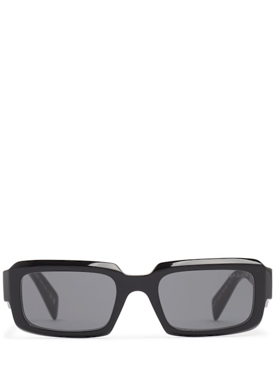 Prada: Catwalk squared acetate sunglasses - Black/Grey - men_0 | Luisa Via Roma