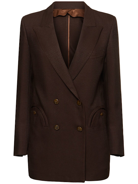Blazé Milano: Ariosa Everyday double breast blazer - Brown - women_0 | Luisa Via Roma