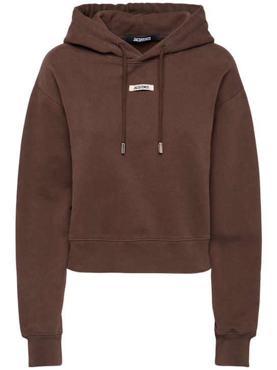 Jacquemus: Le Hoodie Gros Grain コットンフーディー - women_0 | Luisa Via Roma