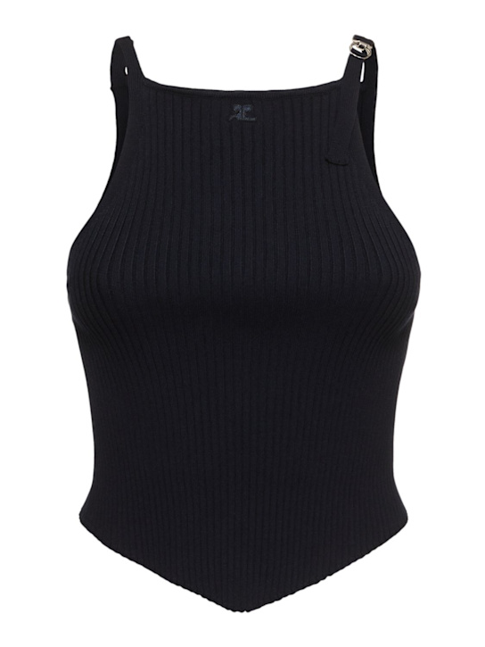 Courrèges: Pointy buckle rib knit tank top - women_0 | Luisa Via Roma
