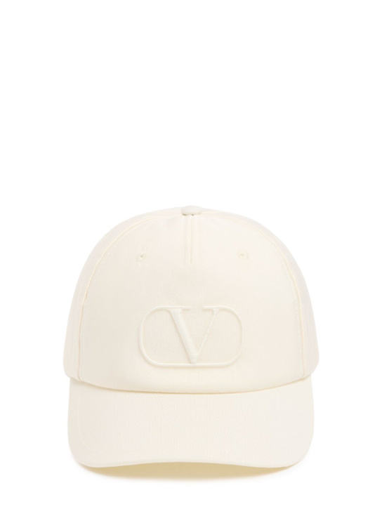 Valentino Garavani: Cappello baseball Vlogo Signature - Avorio - men_0 | Luisa Via Roma