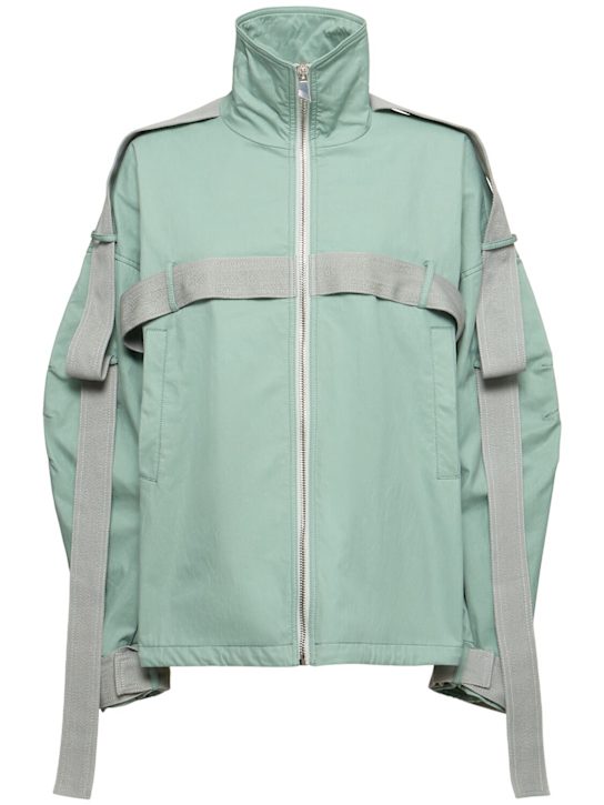 The Attico: Gabardine bomber jacket - Sage Green - women_0 | Luisa Via Roma