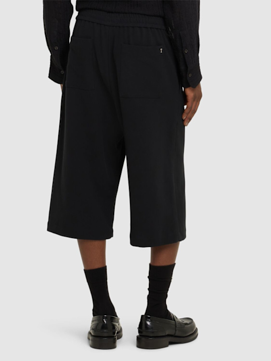 AMI Paris: Oversized cotton Bermuda shorts - Black - men_2 | Luisa Via Roma