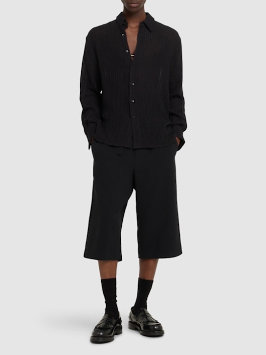 AMI Paris: Oversized cotton Bermuda shorts - Black - men_1 | Luisa Via Roma