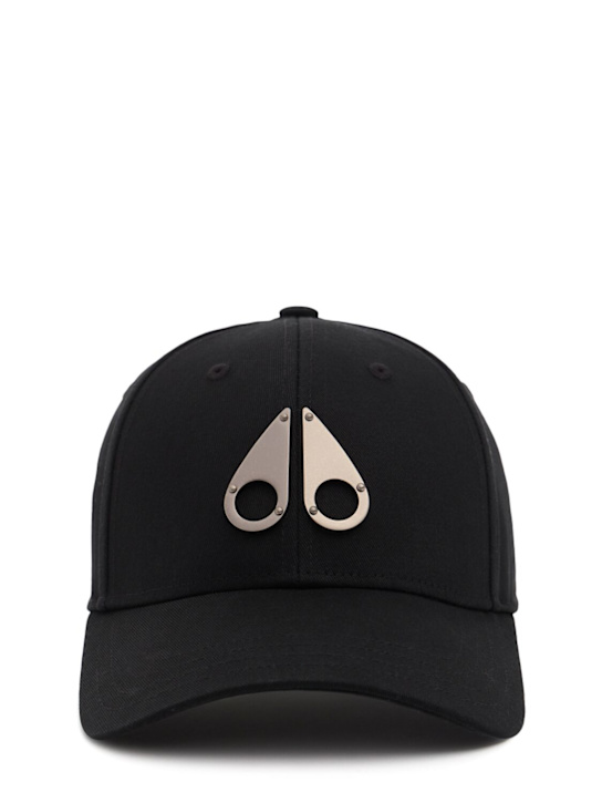 Moose Knuckles: Baseballkappe aus Baumwolle mit Logo - Schwarz - men_0 | Luisa Via Roma