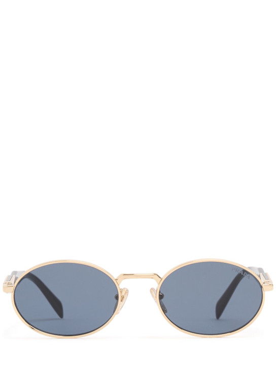 Prada: Heritage oval metal sunglasses - women_0 | Luisa Via Roma