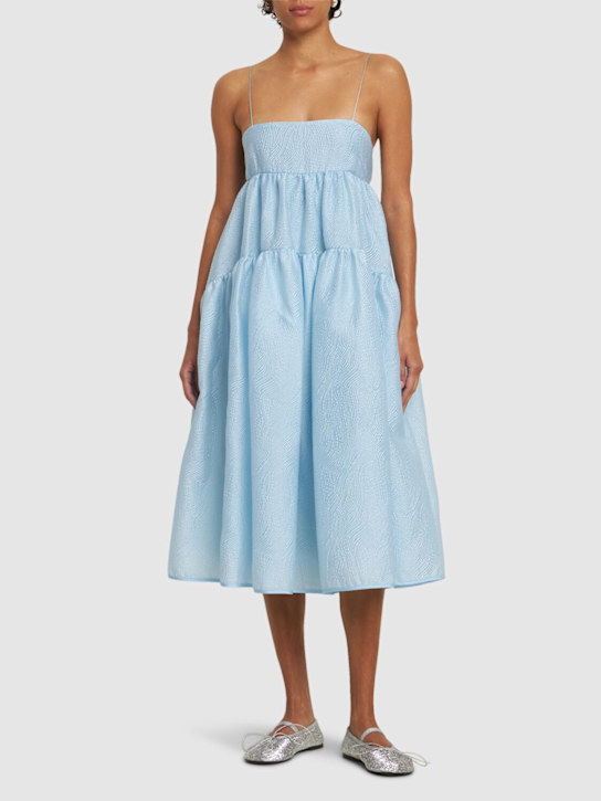 Cecilie Bahnsen: Sofie kaze matelassé midi dress - women_1 | Luisa Via Roma