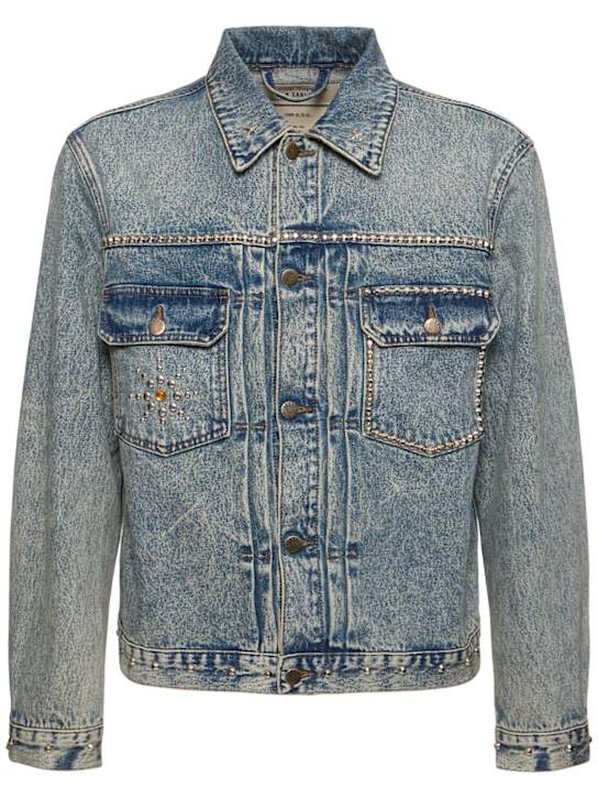 Amish: Dan Sablon gabardine denim jacket - Denim - men_0 | Luisa Via Roma