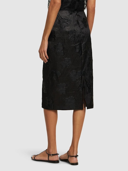 Cecilie Bahnsen: Allegra kumo fil-coupé midi skirt - Black - women_2 | Luisa Via Roma