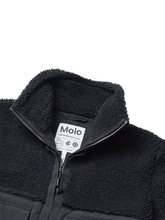 Molo: Recycled poly teddy jacket - ブラック - kids-boys_1 | Luisa Via Roma