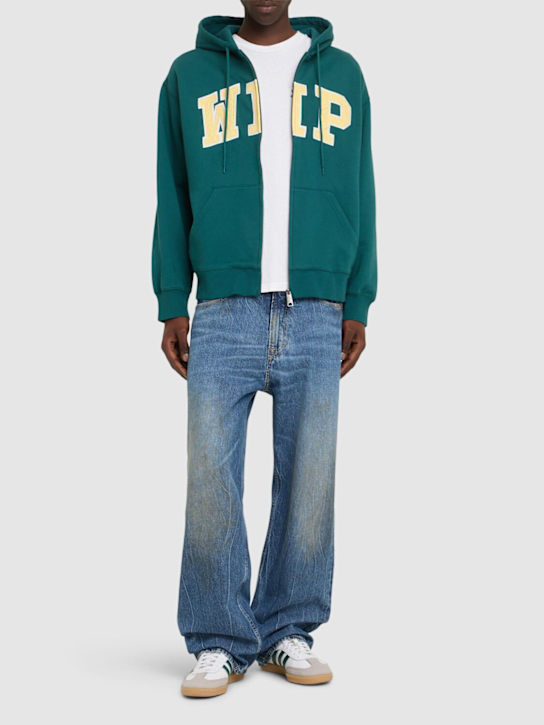 Carhartt WIP: WIP cotton blend zip hoodie - Rainforest - men_1 | Luisa Via Roma