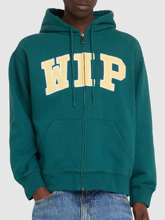 Carhartt WIP: WIP cotton blend zip hoodie - Rainforest - men_2 | Luisa Via Roma