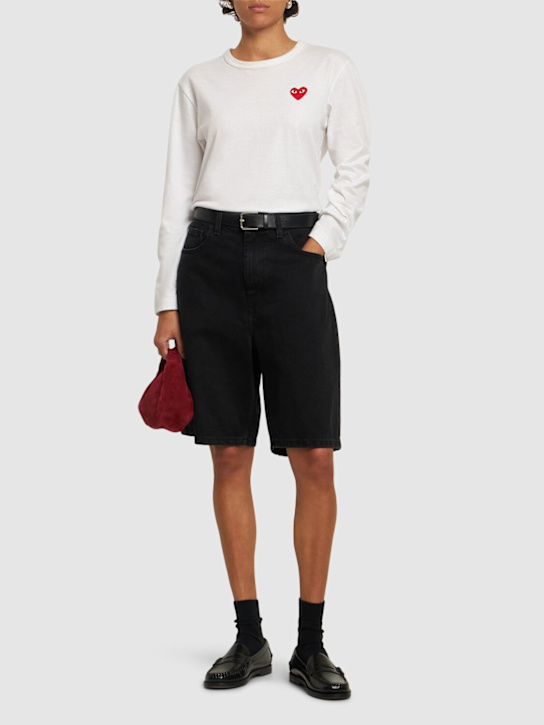 Carhartt WIP: Brandon loose fit cotton shorts - Stone Washe - women_1 | Luisa Via Roma