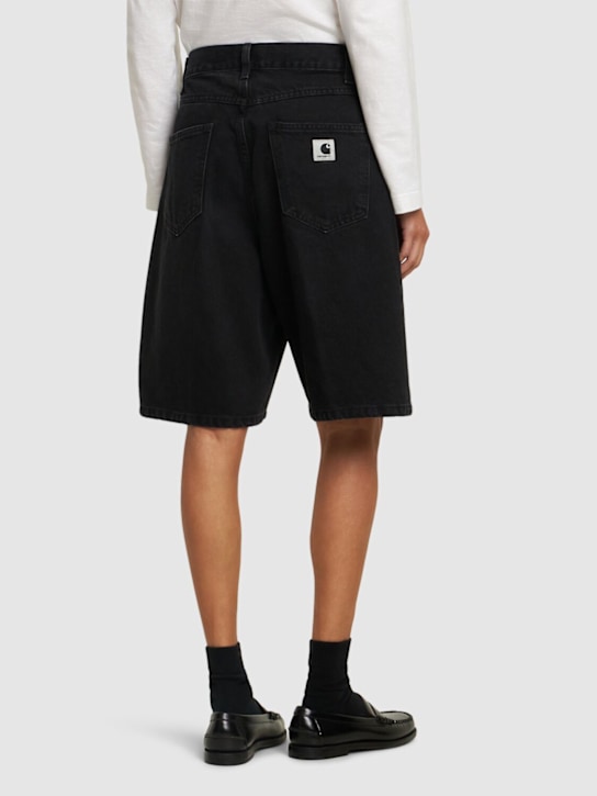 Carhartt WIP: Brandon loose fit cotton shorts - Stone Washe - women_2 | Luisa Via Roma