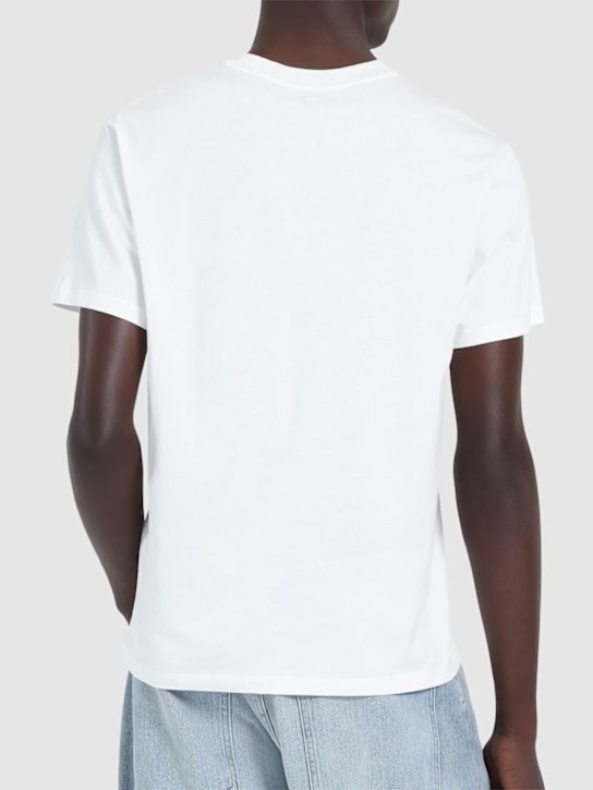 AMI Paris: Logo cotton t-shirt - White - men_2 | Luisa Via Roma