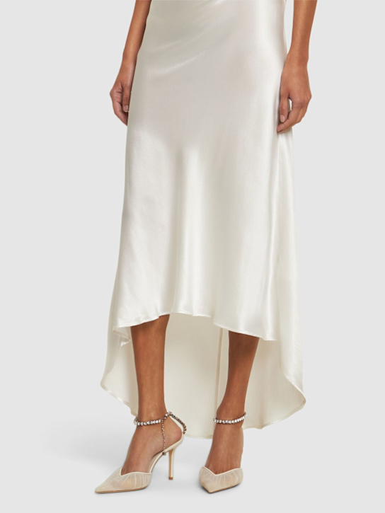 Jimmy Choo: 85mm Saeda tulle & crystal pumps - Ivory/Silver - women_1 | Luisa Via Roma